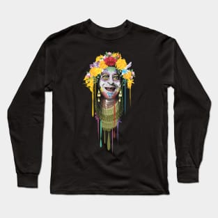 Melting Lady dia de los muertos Long Sleeve T-Shirt